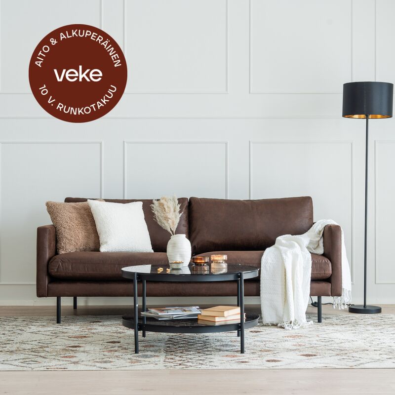 Scandic Copenhagen 3-istuttava sohva ruskea Colorado 05 bonded-nahka